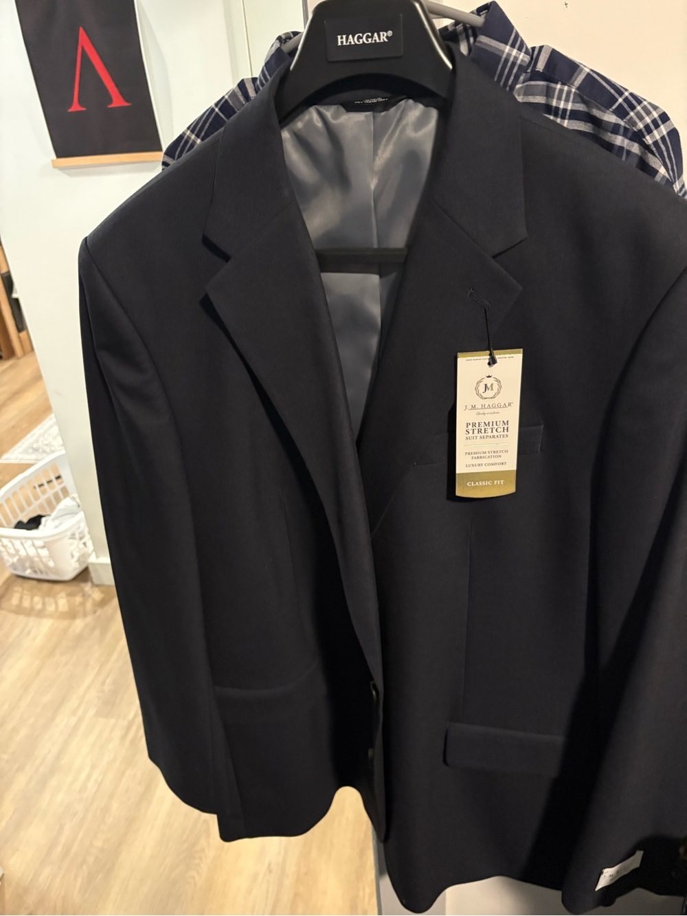 Haggar Men's Black Single-Breasted Suit Jacket